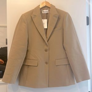 The Frankie Shop Colette Hourglass Blazer in camel. New with tags.